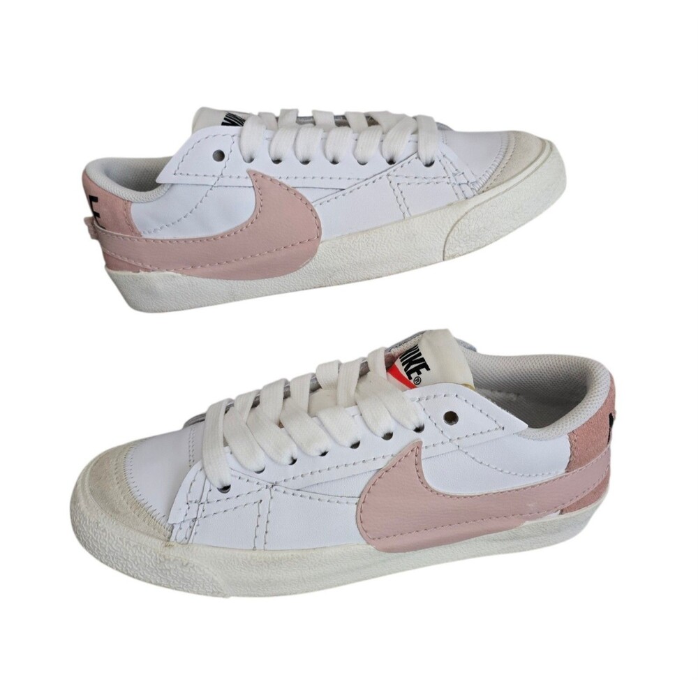 Nike Blazer Low 77 Jumbo Shoes Womens Size 8.5 White Pink Sneakers DQ1470-102